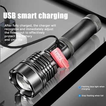 C2 XHP50 Super Potente Lanterna LED Tático Tocha Built-in Bateria Recarregável USB Impermeável P50 Lâmpada Ultra Brilhante Lanterna