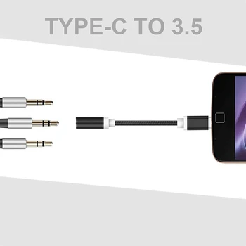 4 Cores Tipo C Ao 3.5 Fone de ouvido Adaptador USB 3.1 Tipo-C-USB-C Macho de 3,5 mm de Áudio AUX Jack Cabo Conversor Adaptador de fone de ouvido Fone de ouvido