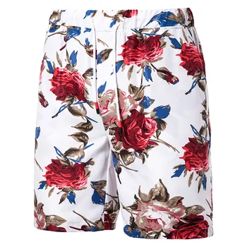 Havaianas Floral Shorts para os Homens 2021 de Verão, Moda Masculina, Roupas de Praia Casual Flor de Cinco pontos Calças Tamanho Plus 5XL