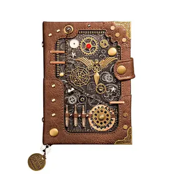 Europeia Retro do Caderno de Personalidade Criativa Notebook Steampunk Mão de Livro de folhas Soltas Retro Livro da Mão do bloco de notas em Couro Diário de Presente