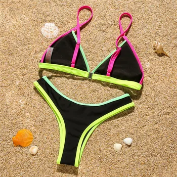 Moda Separado Swimsuit Bikini Conjunto Multicolor o Swimwear das Mulheres 2021 Beachwear de Duas peças de roupa de Banho Mulheres de Biquinis Feminino