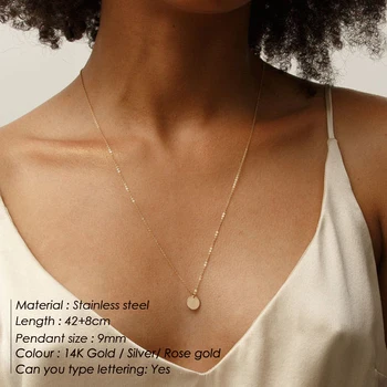 E-Manco mulheres simples, multi camadas de colar chockers colares para as mulheres de aço inoxidável, colar de jóias na moda