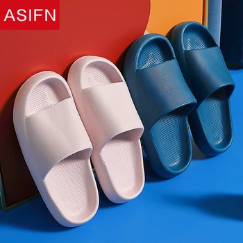 ASIFN Homens Slides Moda Chinelos Mulheres Grosso Plataforma de Flip-Flops Interior de casa de Banho Macia em EVA antiderrapante Casa Mulas Sapatos de Verão