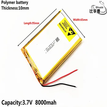 Bom Qulity Litro de energia da bateria 106595 de polímero de lítio 3,7 V 8000 mah DIY móvel de urgência poder carregar a bateria
