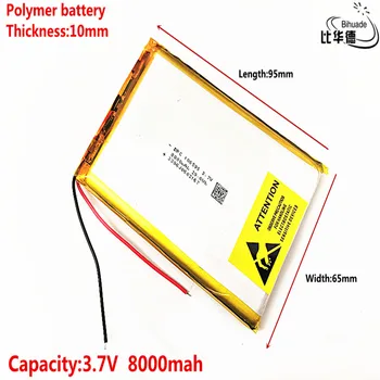 Bom Qulity Litro de energia da bateria 106595 de polímero de lítio 3,7 V 8000 mah DIY móvel de urgência poder carregar a bateria