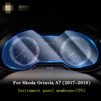 Para Skoda Octavia A7 2017-2019 Interior do Carro do Centro da consola de TPU Transparente película Protetora Anti-risco Reparação filme Acessórios