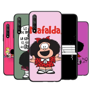 Capa de Silicone Menina Mafalda Para Huawei Y9S Y6S Y8S Y8P Y9A Y7A Y7P Y5P Y7 Y6 Y5 Pro Primeiro-2019 2018 Caso de Telefone