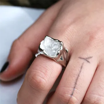 Modyle Vintage Aniversário de Casamento com um Anel de Pedra Única de Design Boho Moda Jóias Coquetel de Anéis para as Mulheres Atacado