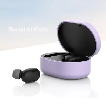 Silicone Case Capa Para Xiaomi Redmi Airdots TWS compatível com Bluetooth Para Xiaomi Redmi Airdots Fone de ouvido Acessórios Pele Fone de ouvido