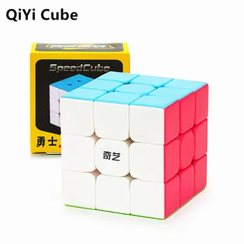 QiYi Guerreiro S Cubo Mágico 3x3x3 Stickerless Qiyi Cubo da Velocidade de Quebra-cabeça de Cubos de ensino Stress Brinquedos Para Crianças