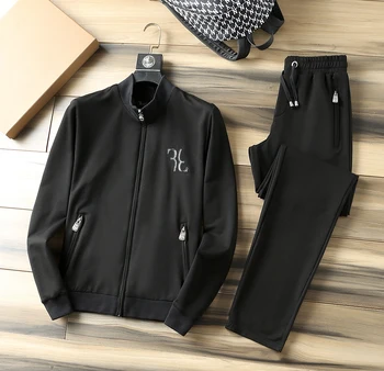 O BILIONÁRIO Sportswear conjunto de homens 2021 inverno de espessura nova moda Confortável de algodão zíper exterior bordado de qualidade de grande tamanho M-3XL