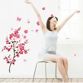120x50cm Cerejeira em flor Adesivos de Parede Impermeável sala de estar, quarto adesivos de Parede 739 Decorações Murais cartaz