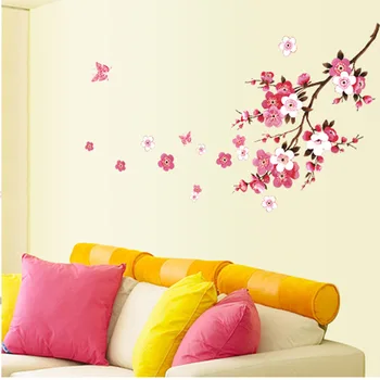 120x50cm Cerejeira em flor Adesivos de Parede Impermeável sala de estar, quarto adesivos de Parede 739 Decorações Murais cartaz