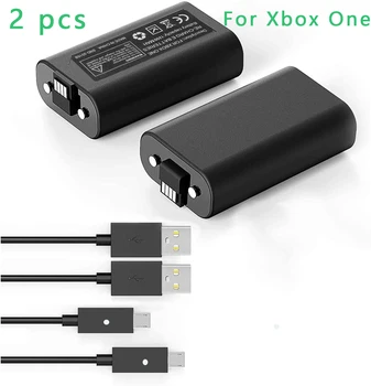 2x De XBOX, UM Jogo e o kit de Encargo para o Xbox, Uma Série Gamepad sem Fio 1200mA Bateria de Lítio Recarregável USB Bateria