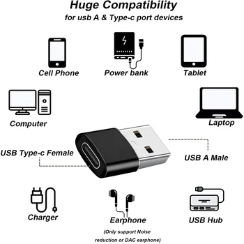 USB C Feminino Para Masculino USB Adaptador Tipo C Tipo de bateria a Um Carregador Cabo Adaptador Para iPhone 11 12 Mini Pro Max Samsung S21 Ultra S20 Plus