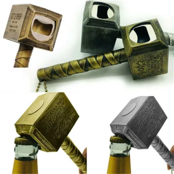 De Aço inoxidável Thor o Martelo Cerveja de Garrafa, Abridores de ABS+Metal em Forma de Garrafas, Abridor de latas com Alça Longa grandes ferramentas domésticas