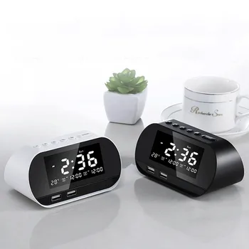 Rádio Digital, Relógio Despertador 6 Nível DimmerUSB Carregador de Rádio FM com Temporizador Alarme Soneca Relógios para o Quarto