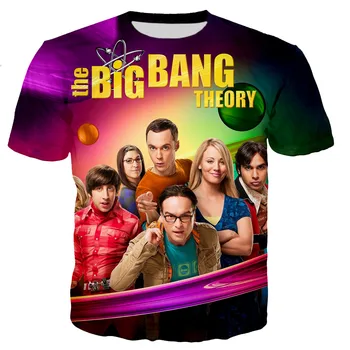 A Teoria do Big Bang T-Shirt Homens Mulheres Impressos em 3D Moda Casual T-shirts Harajuku Tshirt Streetwear Tops Plus Size