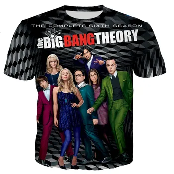 A Teoria do Big Bang T-Shirt Homens Mulheres Impressos em 3D Moda Casual T-shirts Harajuku Tshirt Streetwear Tops Plus Size