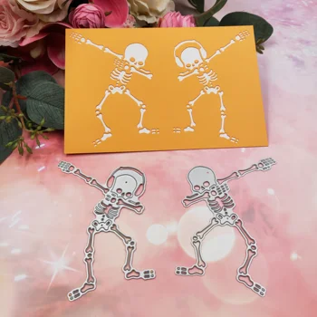 Halloween fashion esqueleto de Metal cortantes 2020 novo DIY página de Recados de papel de cartão decoração de tecnologia em relevo molde