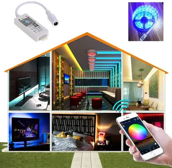 LED wi-Fi Controlador RGB Conduziu a Luz de Tira o Controle de Voz Do Alexa e Google para Casa, wi-FI sem Fios Smart Led do Painel do Interruptor Controlador de