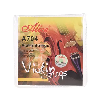 Alice A704 Universal Conjunto Completo (E-A-D-G), Violino, Violino, Cordas De Núcleo De Aço De Al-Mg/ Ni-Fe-Liga O Enrolamento Violino Acessórios Instrumento