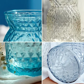 Vaso de vidro transparente de decoração de casa de flores secas terrário vasos para flores, decoração a decoração do jardim