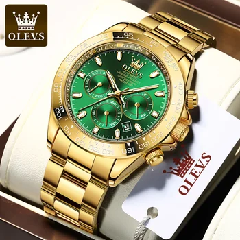 2021 OLEVS de Ouro Homens Luxo da Marca de Relógio de Aço Inoxidável do Relógio Mecânico dos Homens Impermeável Data de Assistir Esportes Relógio Masculino