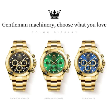2021 OLEVS de Ouro Homens Luxo da Marca de Relógio de Aço Inoxidável do Relógio Mecânico dos Homens Impermeável Data de Assistir Esportes Relógio Masculino