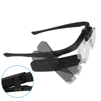 1.5-X 4,5 X Cabeça Recarregável de Lupa Binocular Óculos Lupa Lupa Óculos com DIODO emissor de luz para a Reparação de Tatuagem Bordado