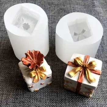 3D Natal Molde de Silicone Vela Sabão Bolo de Moldes de Presente de Natal a Vela do Molde de Vela do Molde de Gesso Para DIY fabricação de Sabão