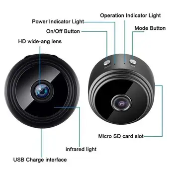 Mini Câmera 1080P HD da Câmera do Ip do DVR de Noite com Voz de Segurança de Vídeo sem Fio Mini-Câmeras de vídeo de Câmeras de Vigilância wi-Fi Câmera