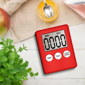 Super Fino, Timer Digital De Cozinha Duche Estudo Cronómetro LED Contador Relógio Despertador Manual Eletrônico de Contagem regressiva