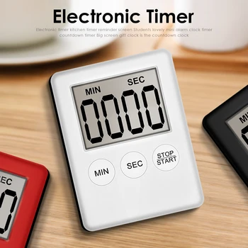 Super Fino, Timer Digital De Cozinha Duche Estudo Cronómetro LED Contador Relógio Despertador Manual Eletrônico de Contagem regressiva