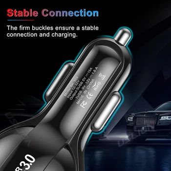 TKEY Carregador do Carro de USB 15A 5 Portas Rápida LED de Carregamento Rápido Para o iPhone 12 11 Xiaomi Huawei Celular Rápida Adaptador de Carregador de Carro