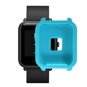Para Amazfit Bip Capa de Silicone Caso Smartwatch Protetor Anti-risco Macio de Borracha de Proteção de Cor Sólida Smart Watch pára-choques