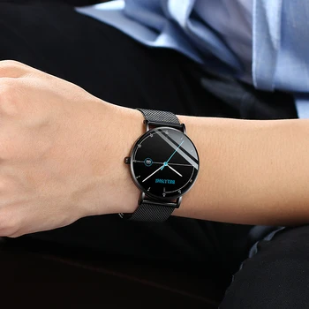 BELUSHI Mens Relógios de Moda Ultra-fina Malha de Aço Quartzo Relógio Homens Calendário Impermeável Analógico Relógio de Pulso de Luxo Masculino Relógio