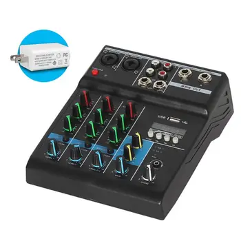 2021 Novo Profissional de Áudio Mixer de 4 Canais de Som Bluetooth Console de Mixagem para Karaoke