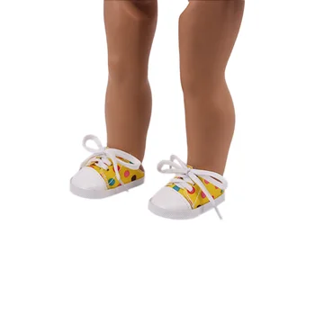 Boneca de Sapatos de Alta tubo de Onda Pontos/Low cut Cor Listras Para 18 Polegadas Boneca Americana Meninas 43 Cm Bebê Reborn Acessórios da Moça de Presente