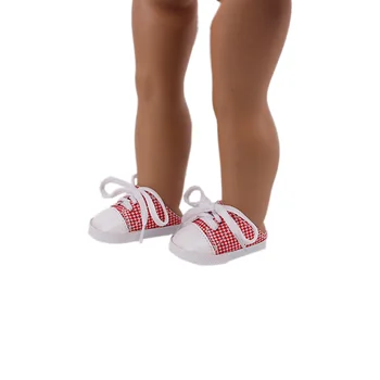 Boneca de Sapatos de Alta tubo de Onda Pontos/Low cut Cor Listras Para 18 Polegadas Boneca Americana Meninas 43 Cm Bebê Reborn Acessórios da Moça de Presente