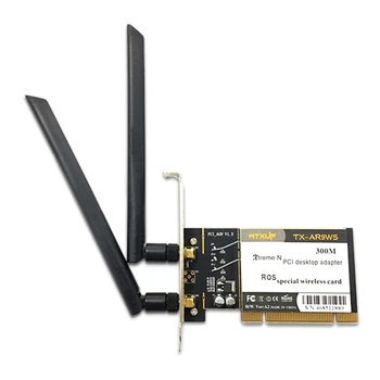 WTXUP Atheros AR9223 PCI 300M 802.11 B/G/N sem Fio wi-Fi Adaptador de Rede para PC Desktop,PCI Placa de rede Wireless com Antena 2