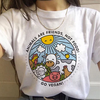 Novo Animal de Kawaii T-Shirt das Mulheres Harajuku Engraçado dos desenhos animados Ullzang 90 T-shirt Grunge Gráfico Bonito Tshirt O Top com decote em Tees