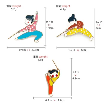 HOSENG mais Recente Filme de desenhos animados Insígnia Broche Conjunto Chinês Kongfu Mulan Esmalte Pin Emblema do Broche
