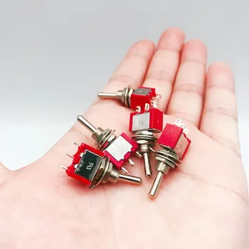 1/5pcs Vermelho Mini 3, 6mm 2/3 Posição de Auto-repor Interruptores ON-(LIGADO)DPDT Mini-Interruptores 6A/125 3A/250V AC MTS-112