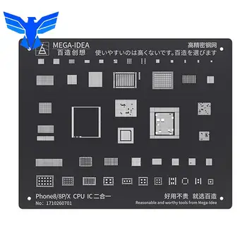 IPhone 11 11Pro XS XS MAX XR X 8P 7P 8 7 6 6 CPU Chip IC Lata de Plantação de Solda NetBlack de Aço BGA Reballing Estêncil Kit para