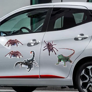 De novo Três-dimensional Adesivo de Carro Aranha Gecko Animal Simulação Carro Cauda Adesivo Realista Modificação Criativa Decoração