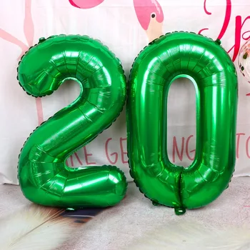 32polegadas Verde Número de Balões Infláveis Folha de Bola Crianças de Aniversário, Decoração de Balão de Festa de Aniversário de Suprimentos