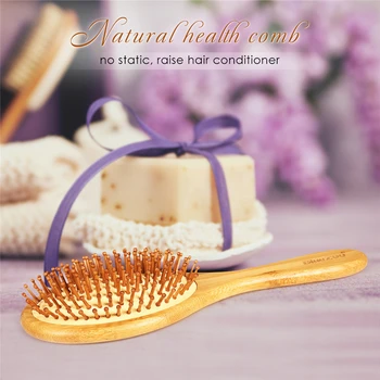 NOVO Bambu Natural de cabelo Escova de Cabelo de Bambu Cerdas Agulha de Massagem Pente de Melhorar o Crescimento do Cabelo, Evitar a Perda de Cabelo de Mulheres Emaranhado de Cabeleireiro
