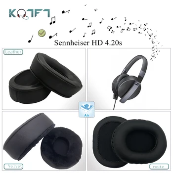 KQTFT 1 Par de Veludo, o couro de Substituição de Protecções para o Sennheiser HD 4.20 s Fone de ouvido Earmuff Capa de Almofada Copos