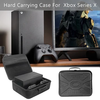 Para Xbox Série X Consola De Jogos Saco De Armazenamento À Prova De Choque O Caso Protetor Para Xbox Gamepads Controlador De Saco De Transporte De Cobre Acessórios